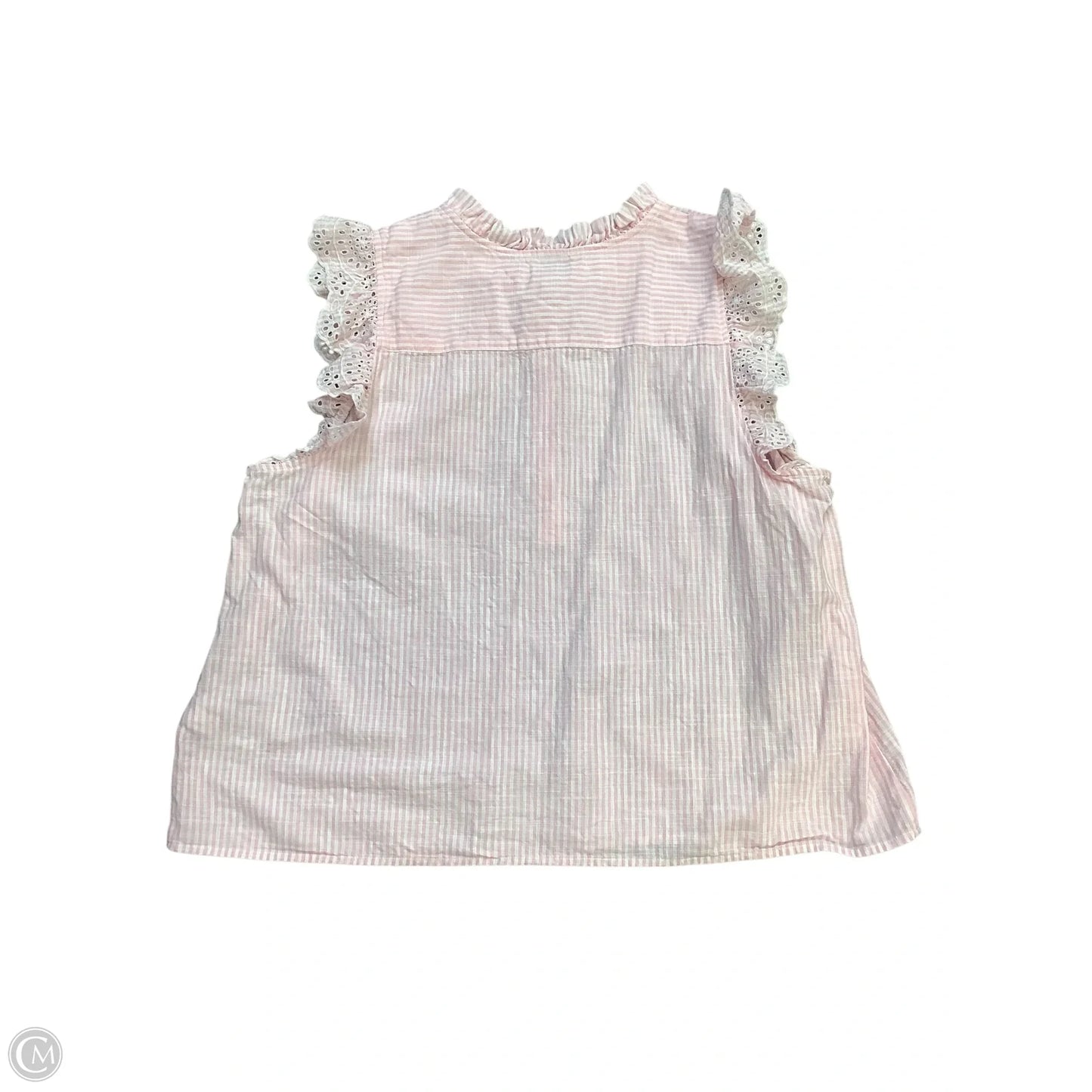 Top Sleeveless Basic By J. Crew In Pink & White, Size: Xxl