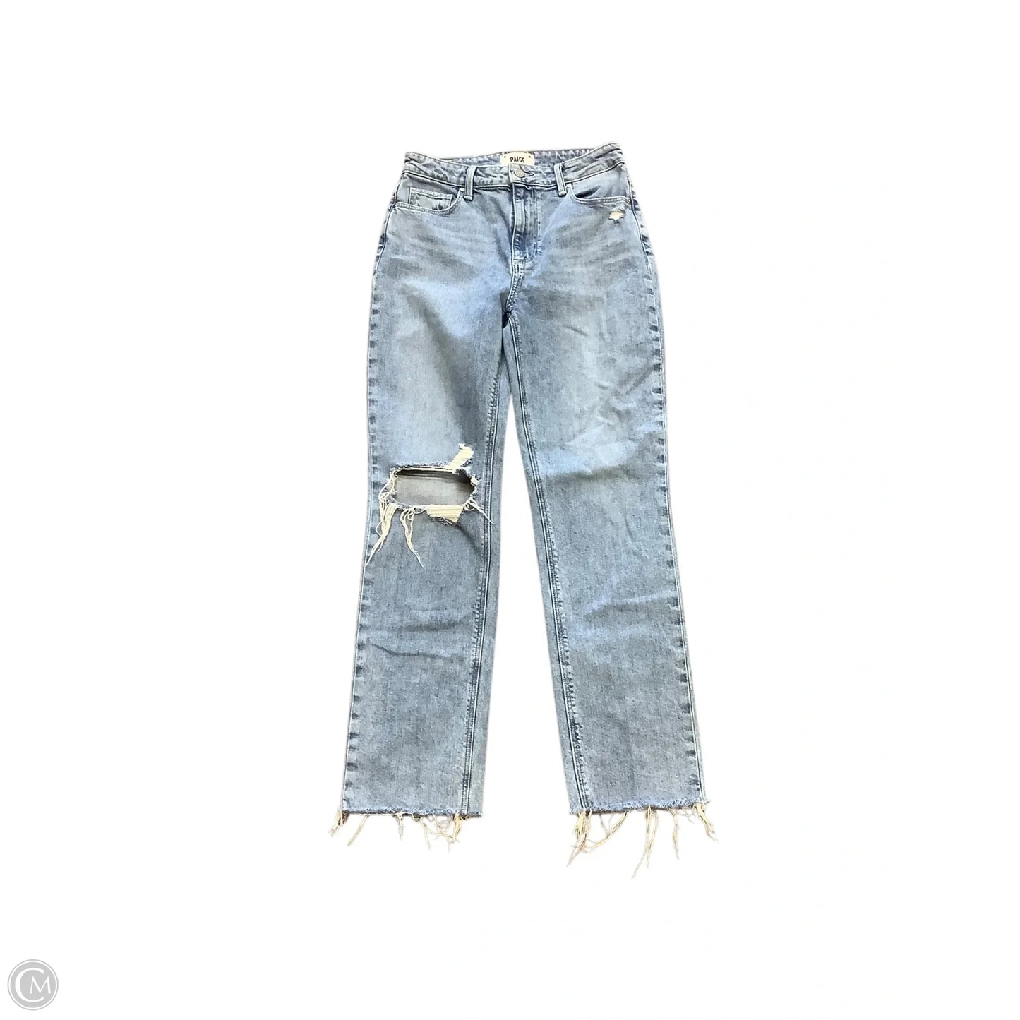 Jeans Straight By Paige In Blue Denim, Size: 4