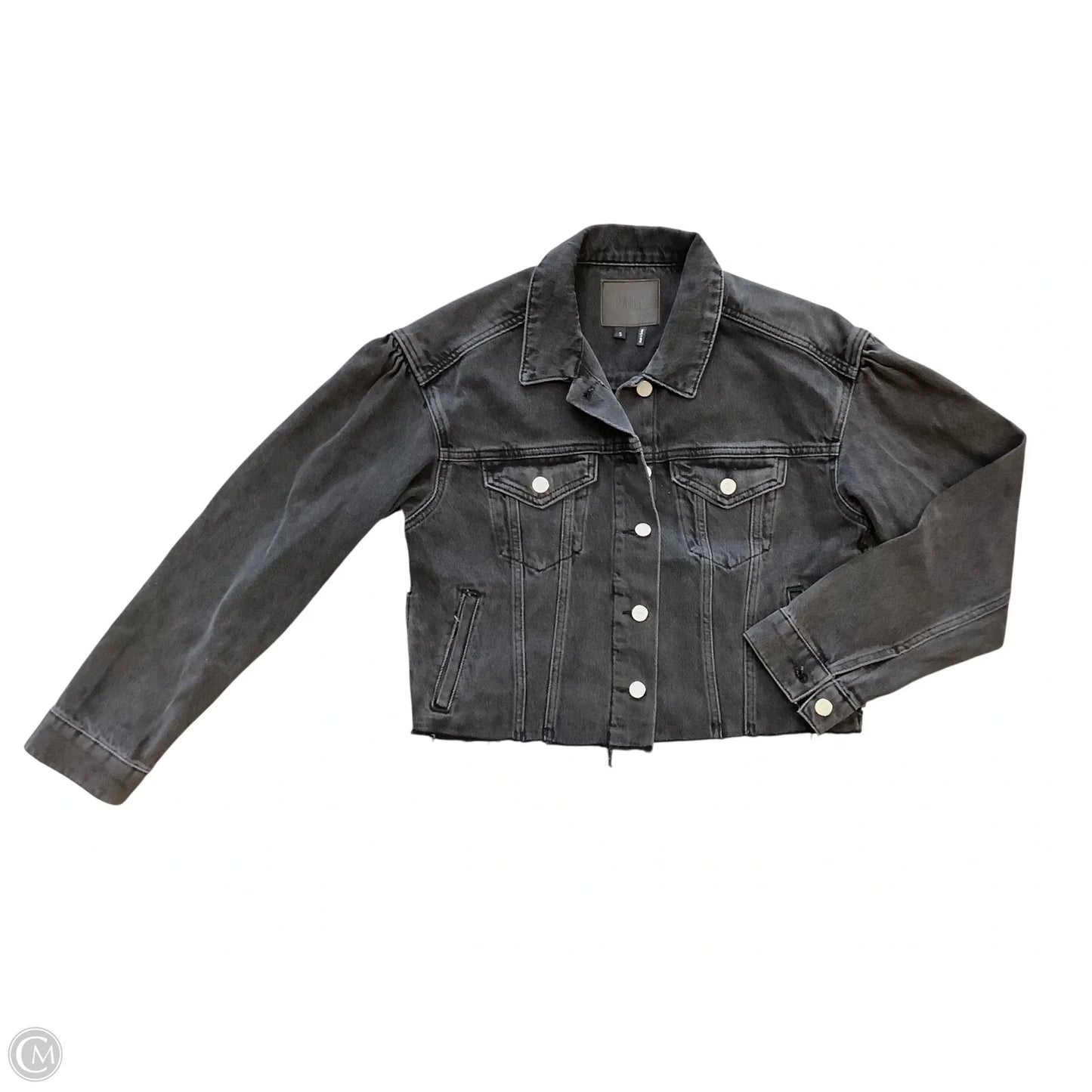 Jacket Denim By Paige In Black Denim, Size: S