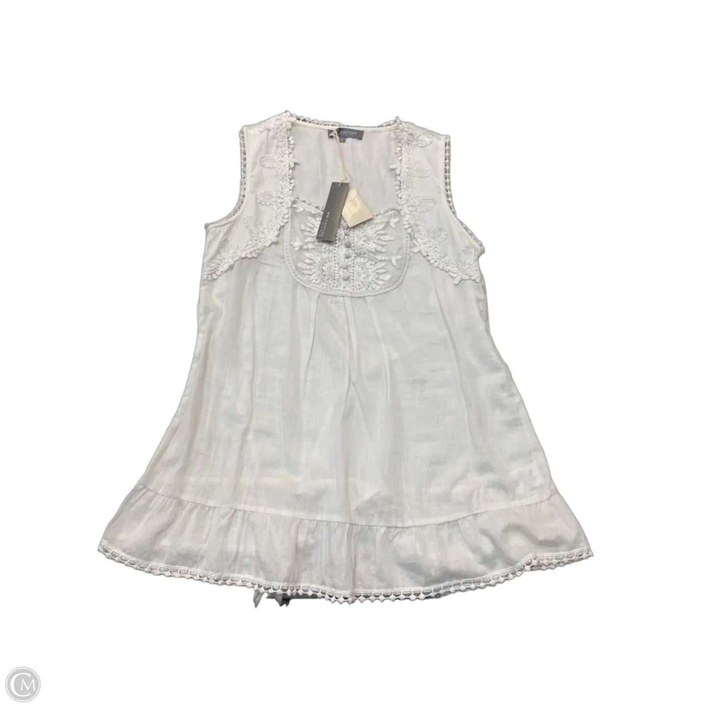 Top Sleeveless By Mm Couture In White, Size: L