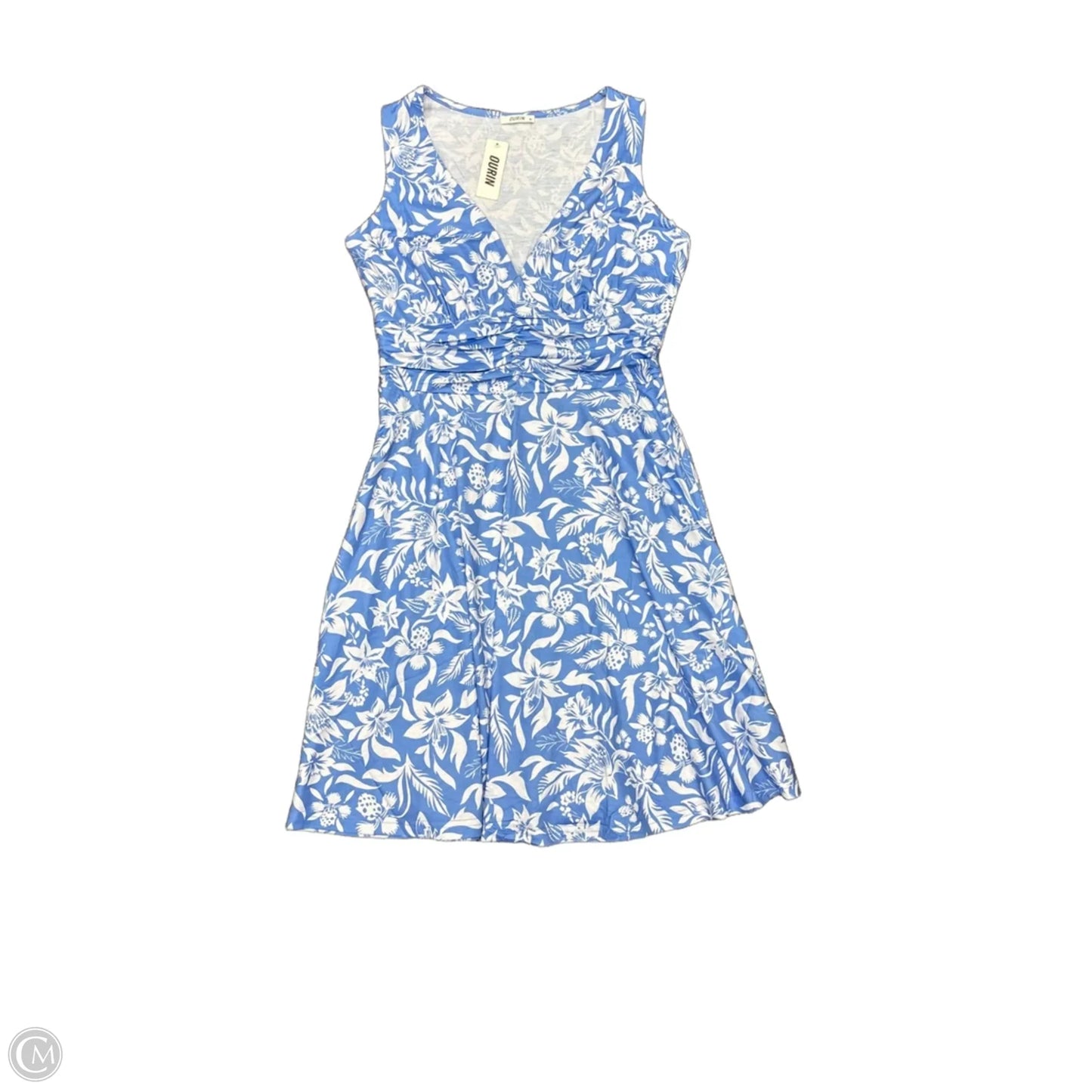 Dress Casual Short By Clothes Mentor In Blue & White, Size: M