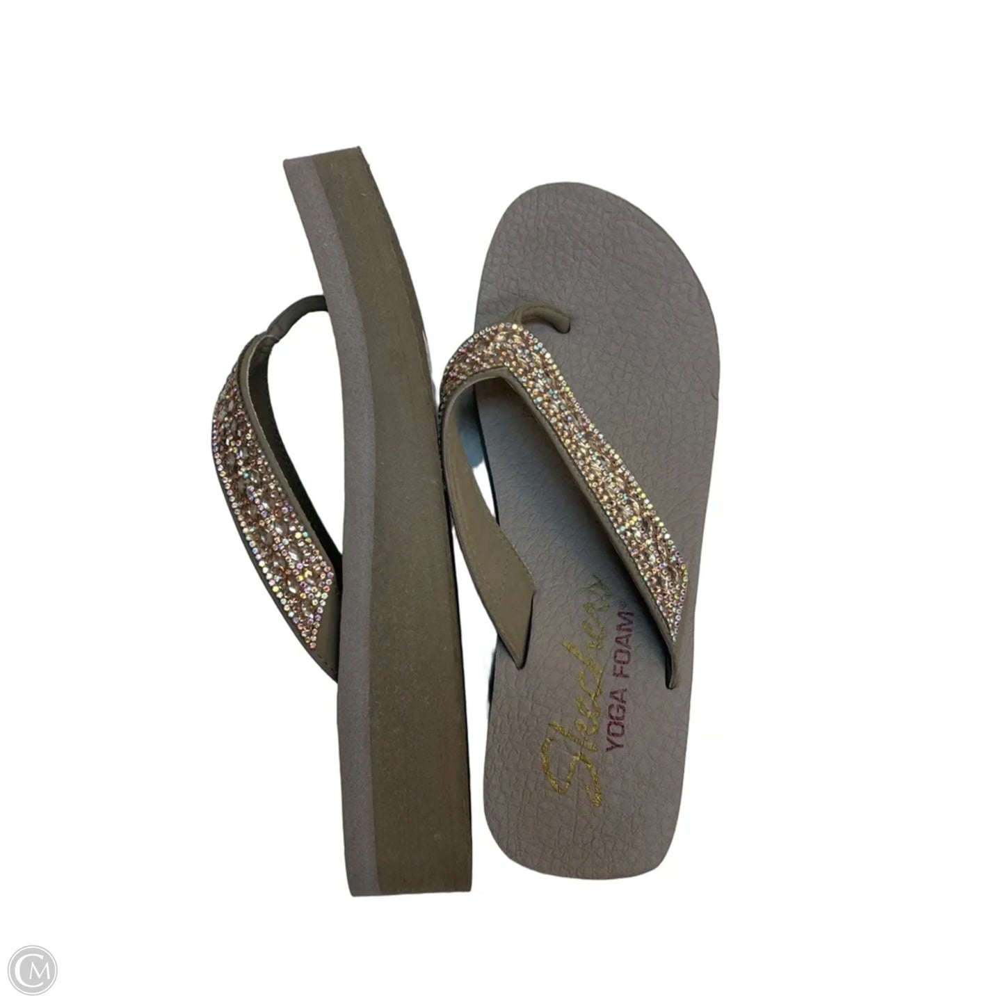 Sandals Flip Flops By Skechers In Tan, Size: 8