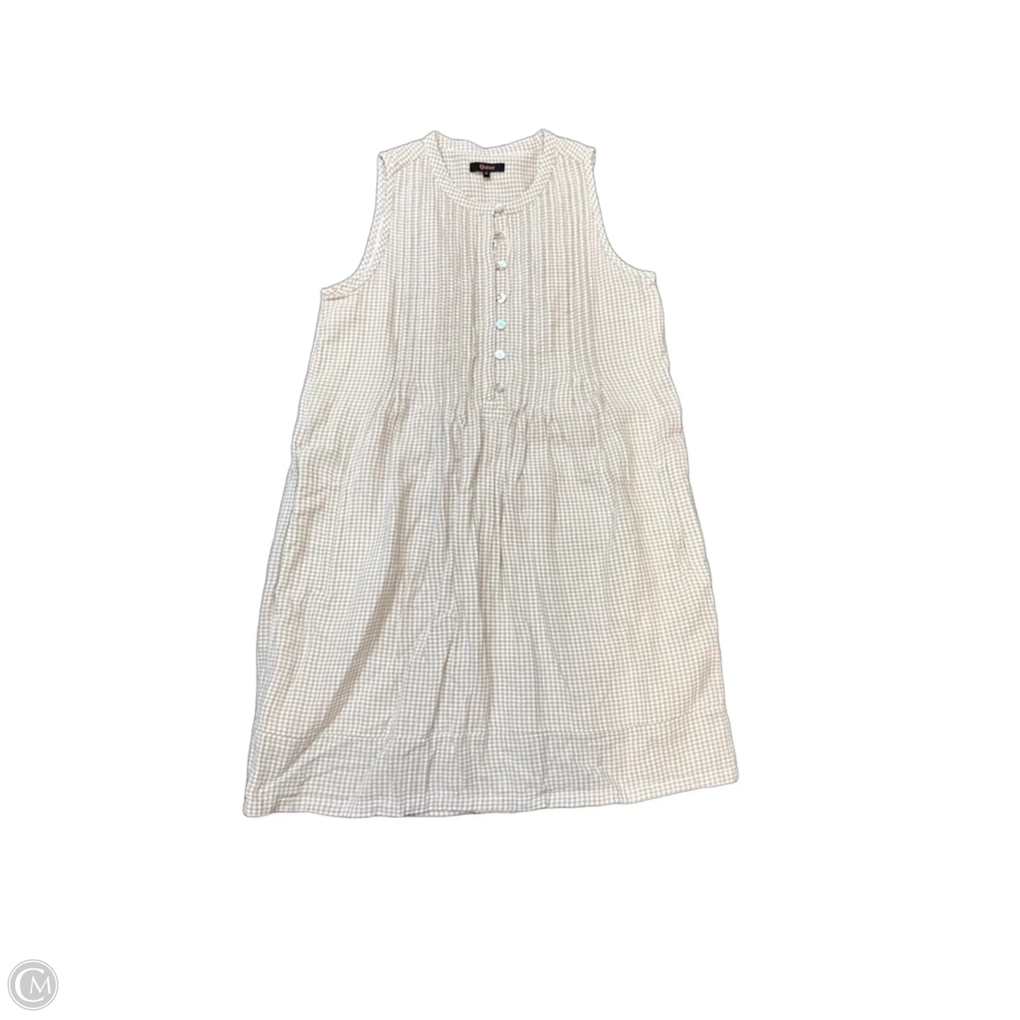 Dress Casual Short By Quince In Tan & White, Size: M