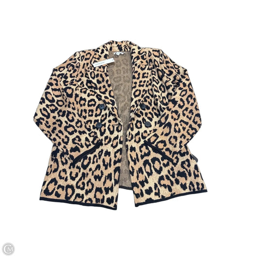 Sweater Cardigan By Chicos In Animal Print, Size: L