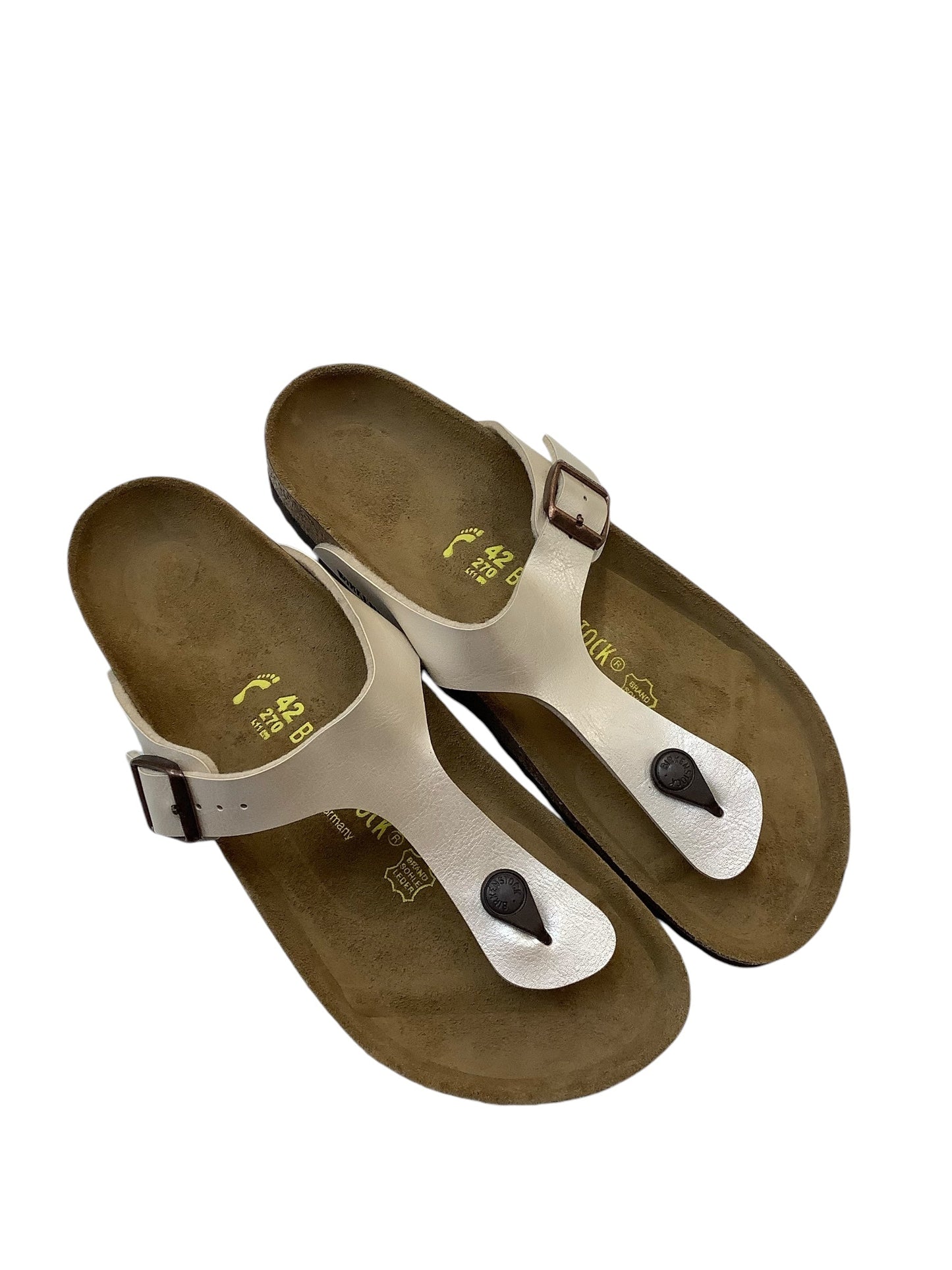 Sandals Flats By Birkenstock In Cream, Size: 11