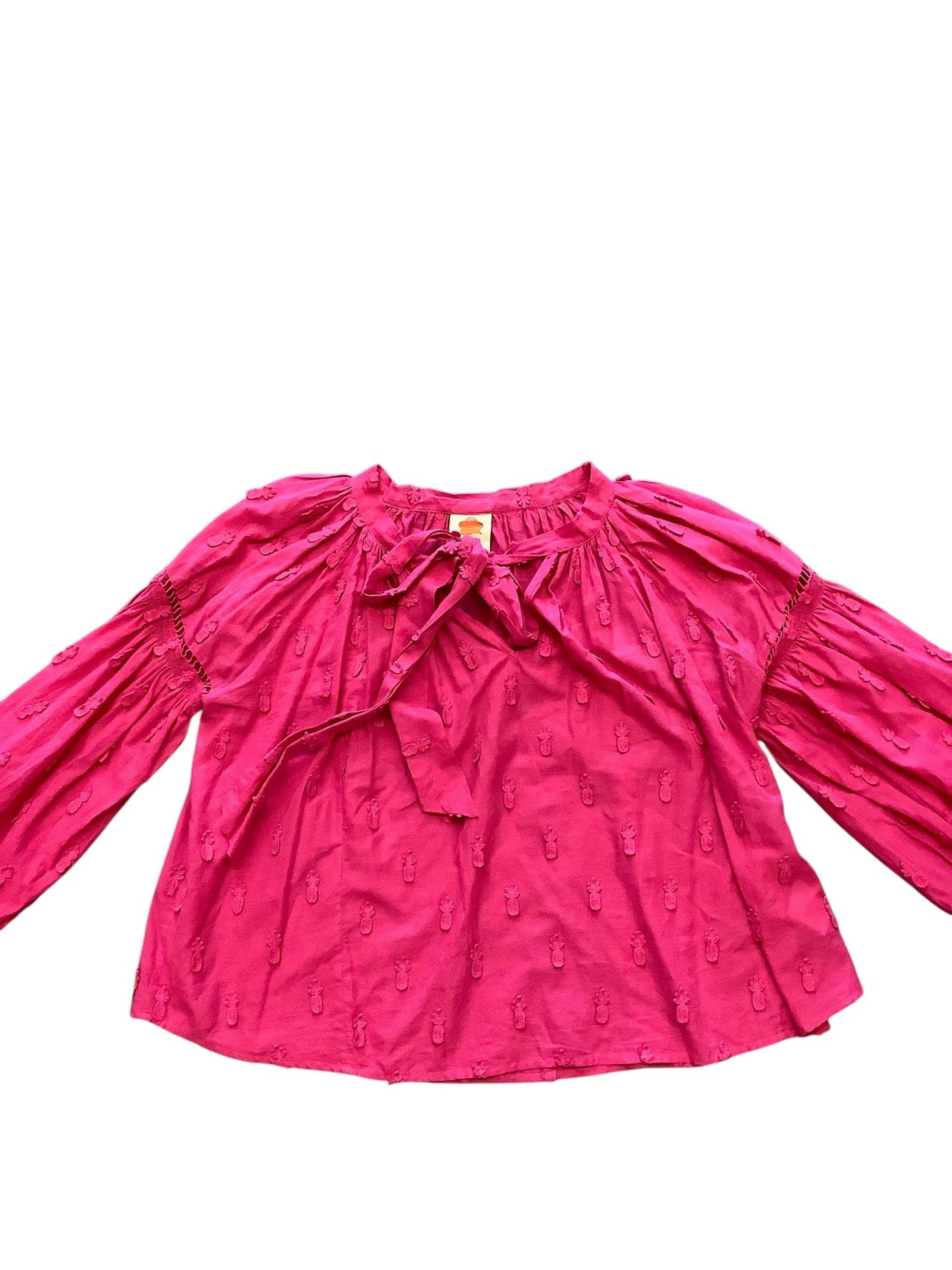 Top Long Sleeve Designer By Farm Rio In Pink, Size: S