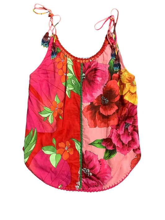 Top Sleeveless Designer By Farm Rio In Red, Size: S