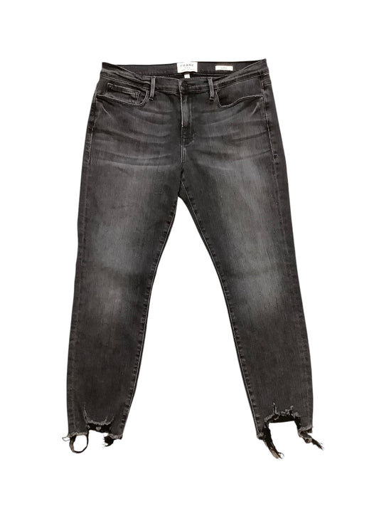 Jeans Skinny By Frame In Black, Size: L