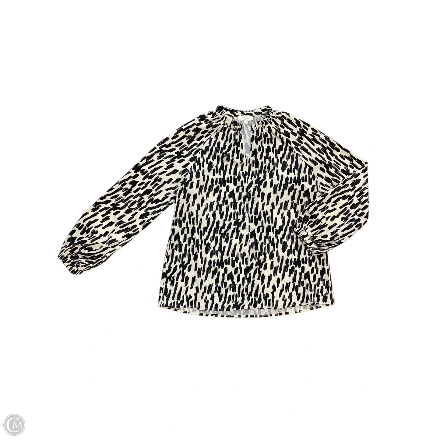 Blouse Long Sleeve By Cmb In Black & Cream, Size: M