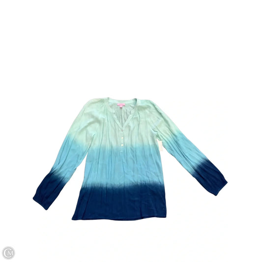 Top Long Sleeve Designer By Lilly Pulitzer In Blue, Size: S