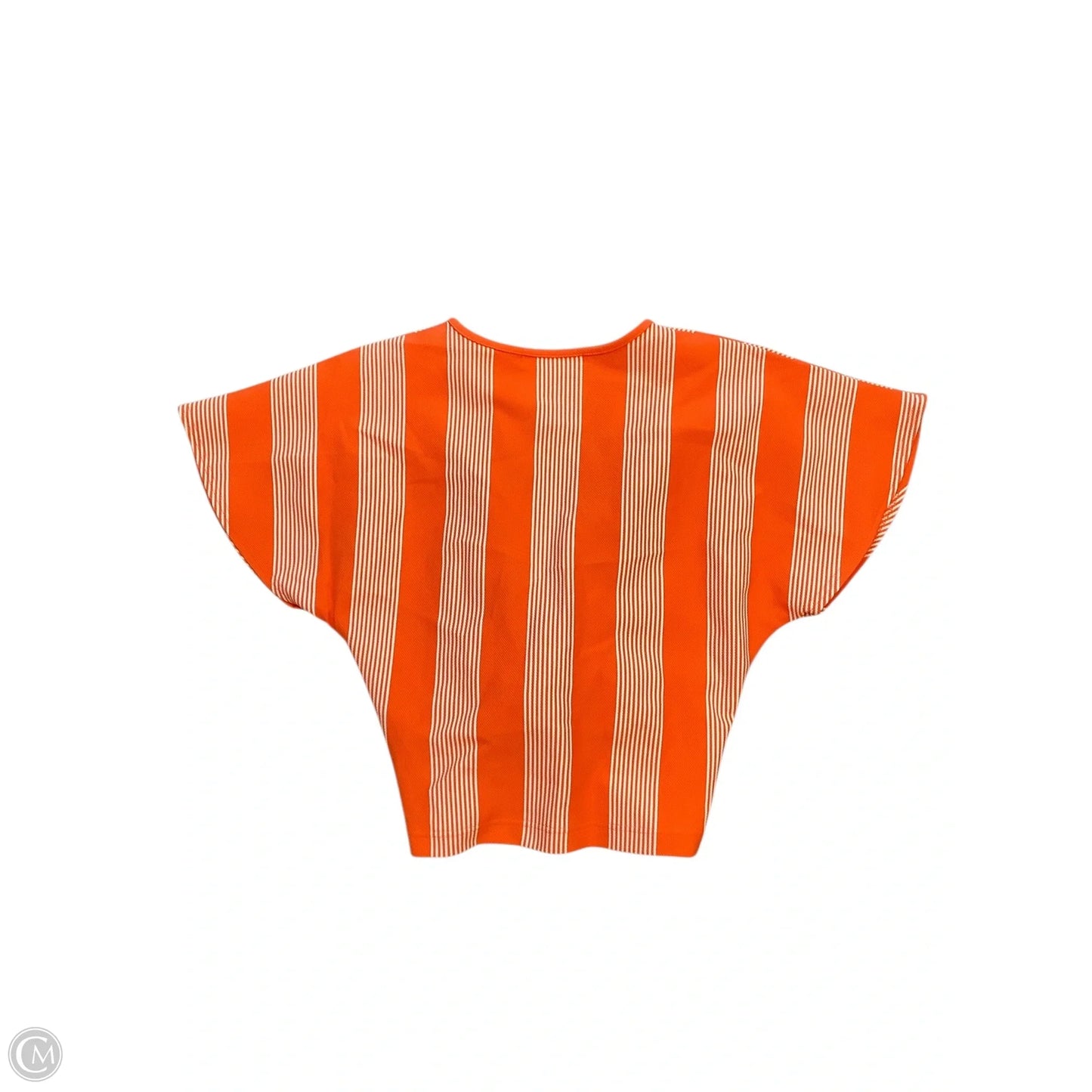 Blouse Short Sleeve By Bishop + Young In Orange & White, Size: M