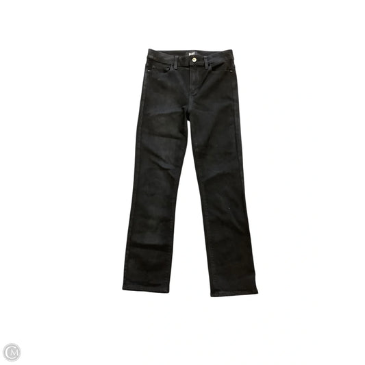 Jeans Straight By Paige In Black Denim, Size: 4