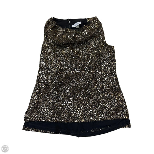 Blouse Sleeveless By Calvin Klein In Gold, Size: Sp