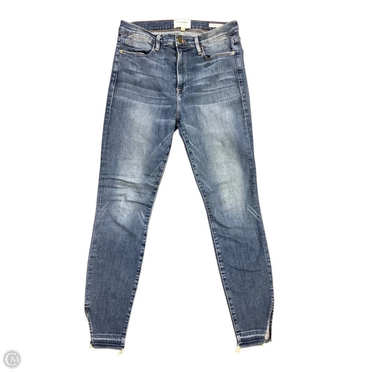 Jeans Skinny By Frame In Blue Denim, Size: 10 (30)