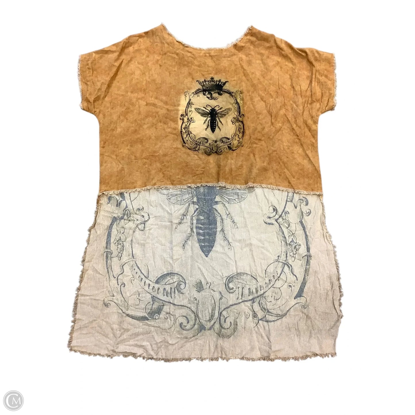 Tunic Short Sleeve By Cmb In Yellow, Size: Osfm