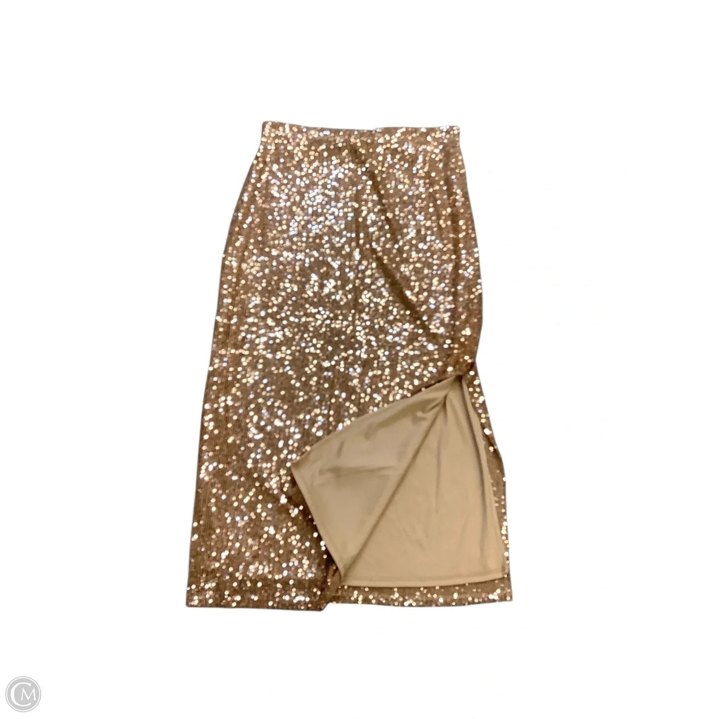 Skirt Maxi By Express In Gold, Size: L
