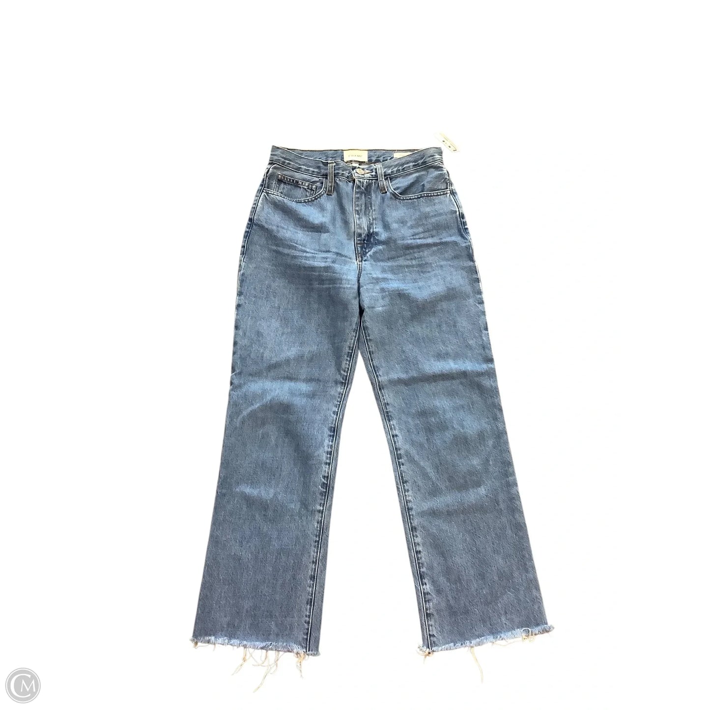 Jeans Straight By Frame In Blue Denim, Size: 4