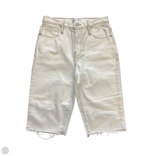 Shorts By Frame In Cream Denim, Size: 4(26)