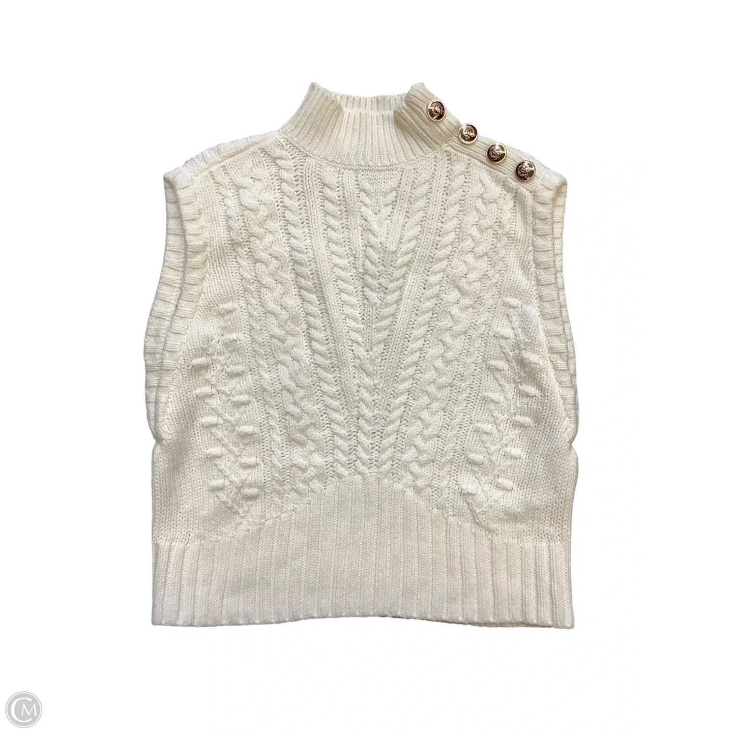 Vest Sweater By Talbots In Cream, Size: S