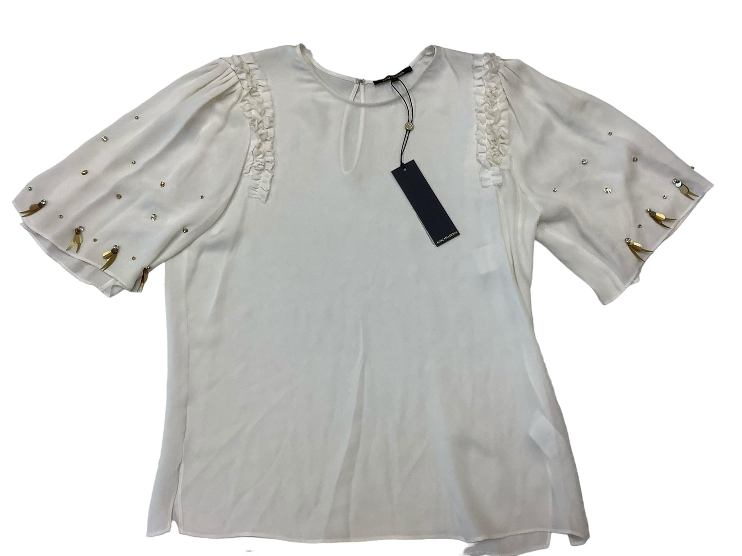 Cream Top Short Sleeve Cma, Size M