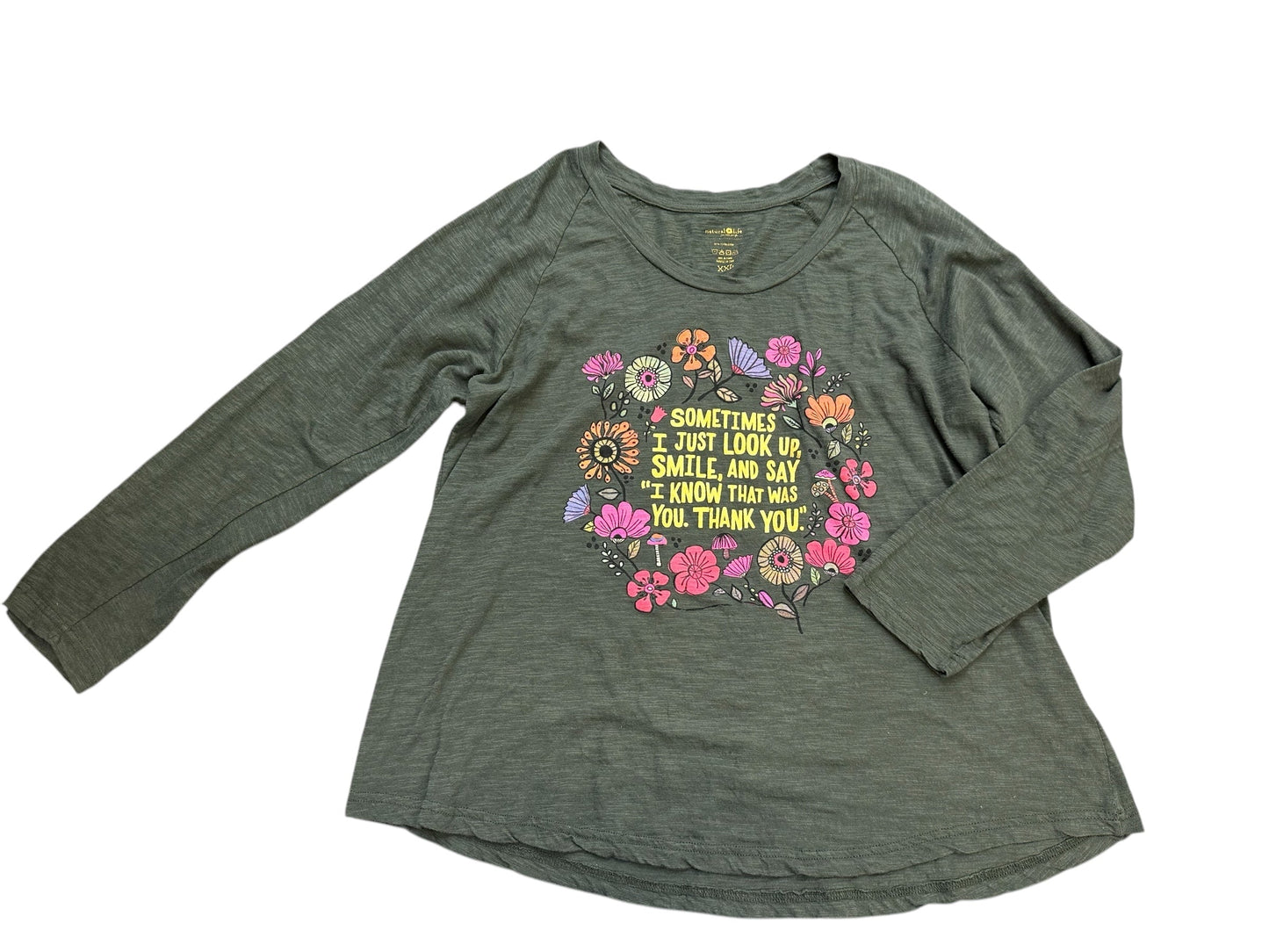 Top Long Sleeve Basic By Natural Life In Green, Size: 2x