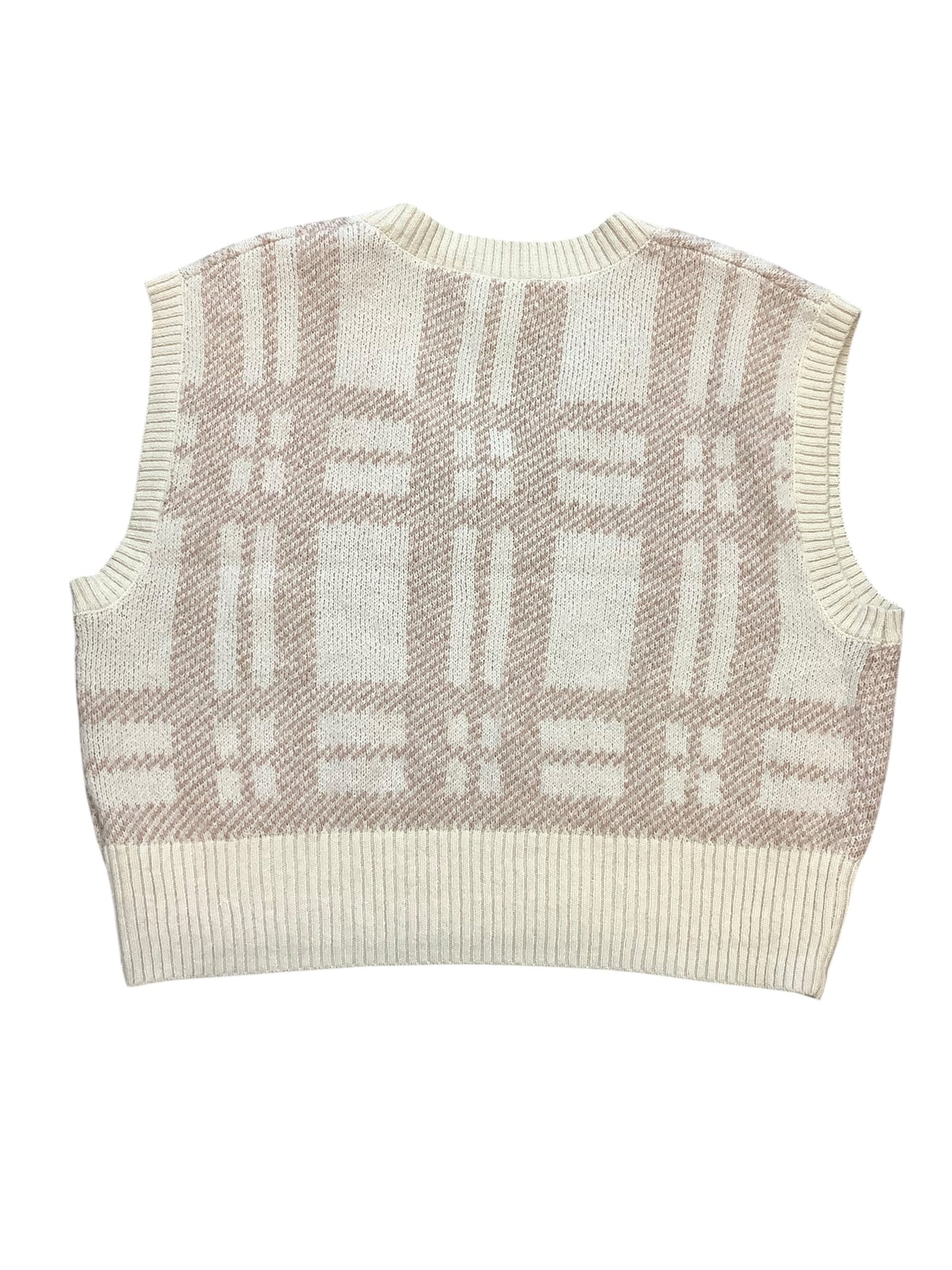 Vest Sweater By William Rast In Cream & Tan, Size: L