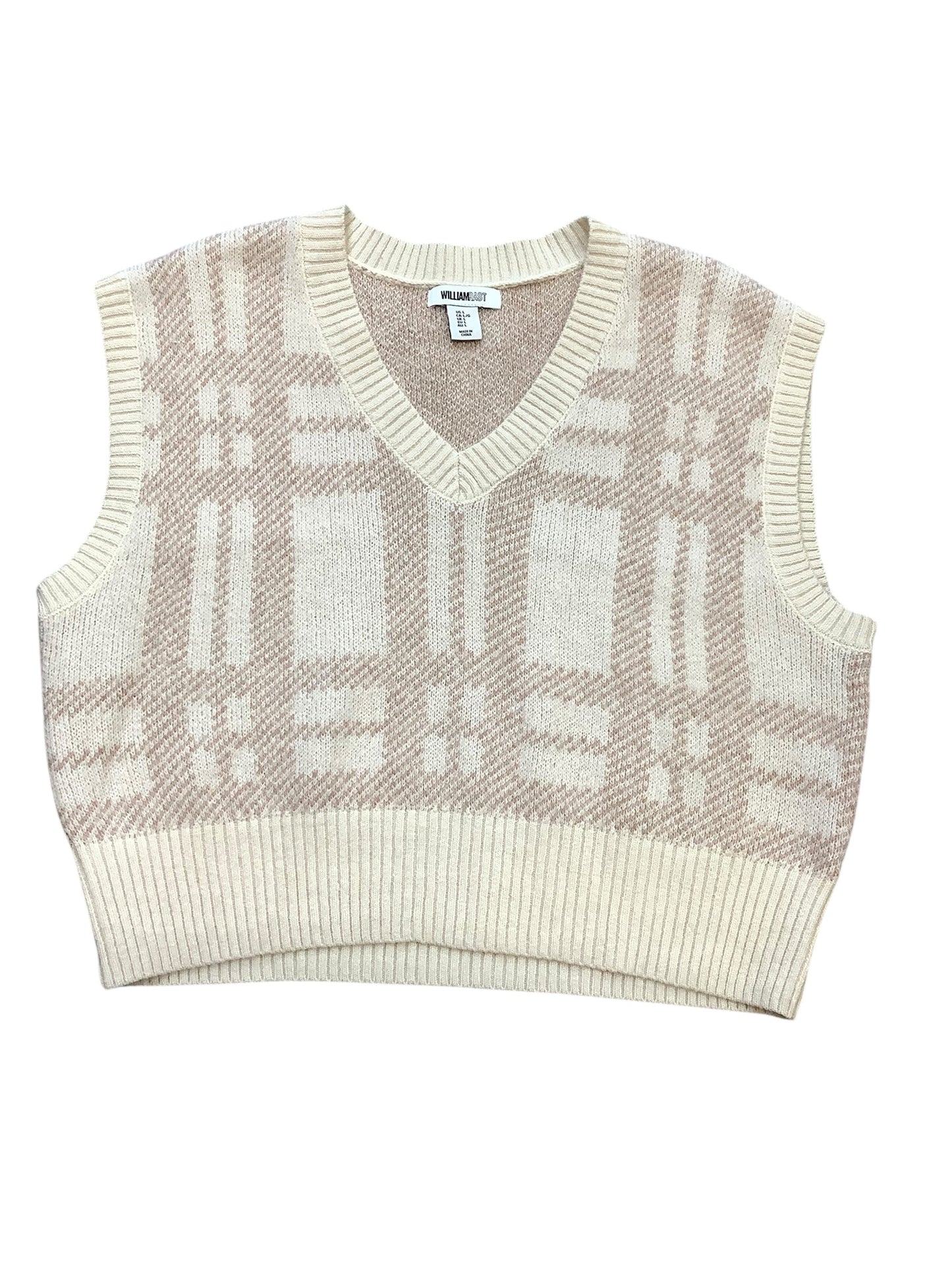 Vest Sweater By William Rast In Cream & Tan, Size: L