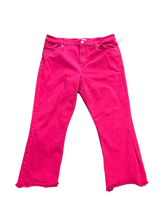 Jeans Flared By Loft In Pink, Size: 14