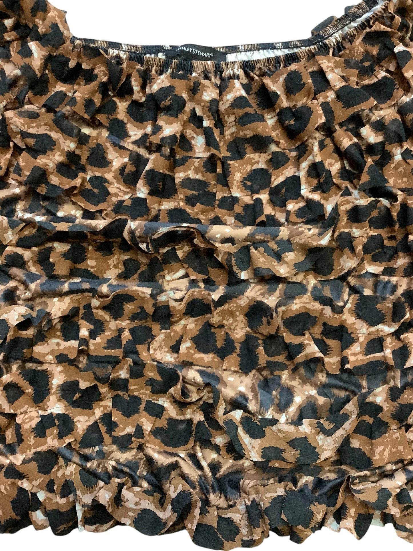 Blouse Long Sleeve By Ashley Stewart In Animal Print, Size: 1x