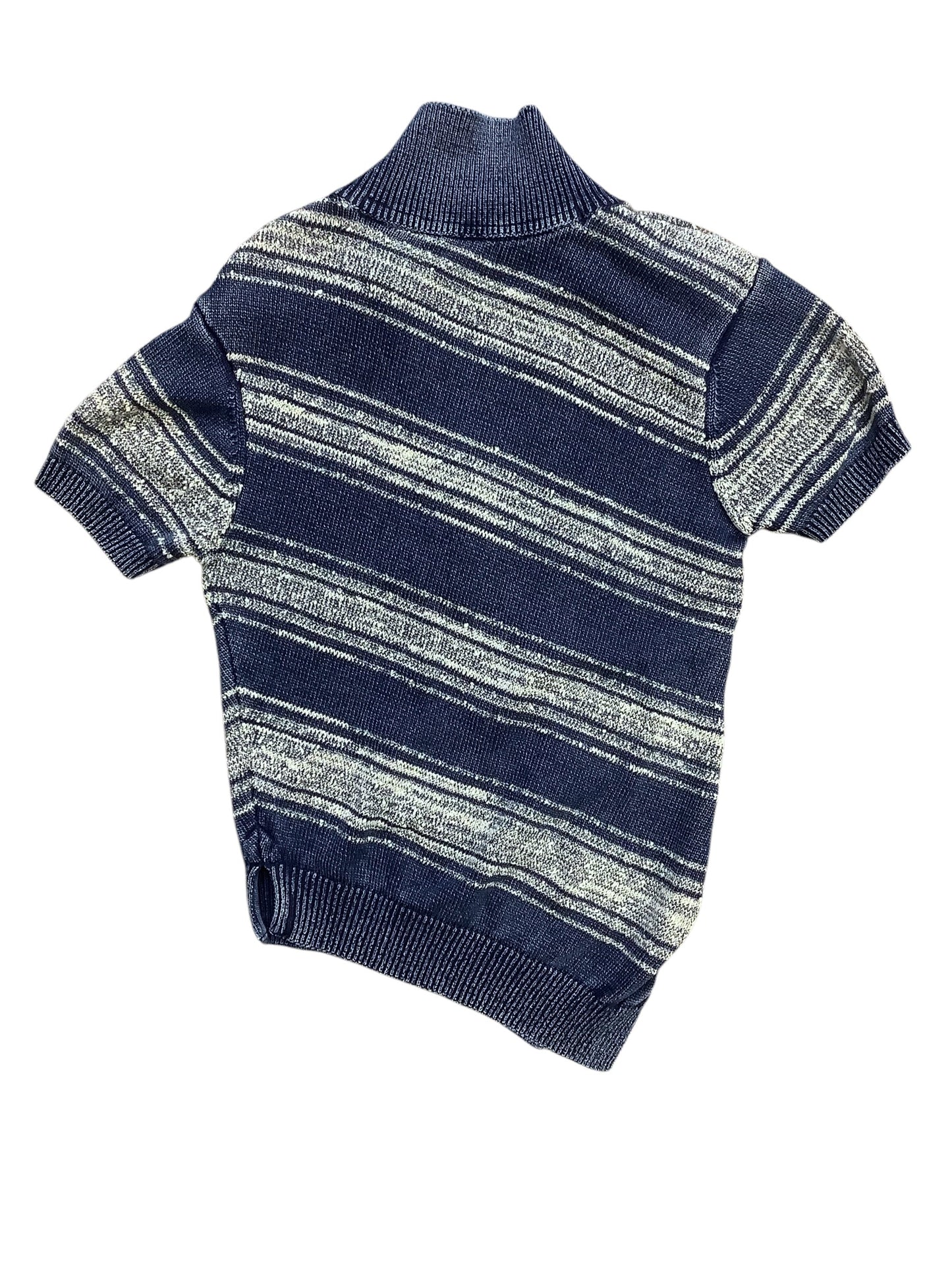 Sweater Short Sleeve By Pilcro In Blue & White, Size: S