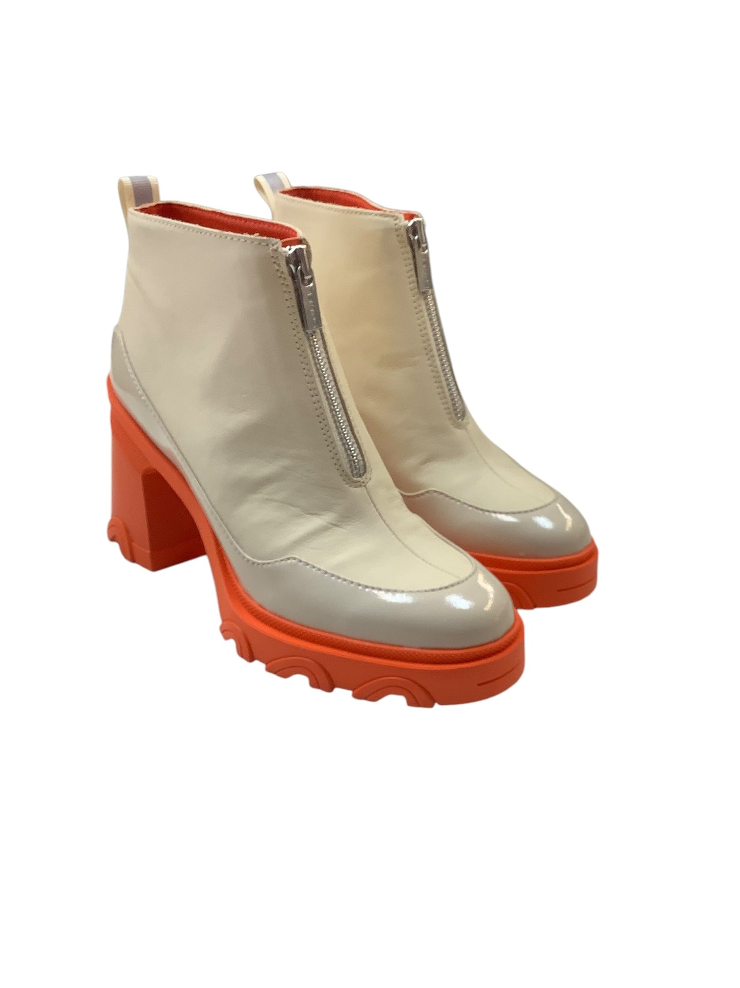 Boots Ankle Heels By Sorel In Orange & White, Size: 9.5