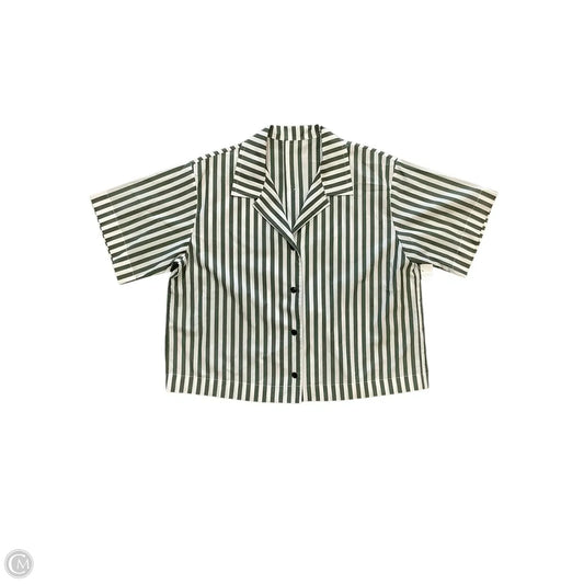 Top Short Sleeve By Rag And Bone In Green & White, Size: L