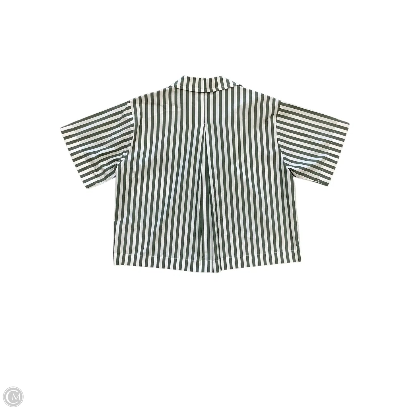 Top Short Sleeve By Rag And Bone In Green & White, Size: L