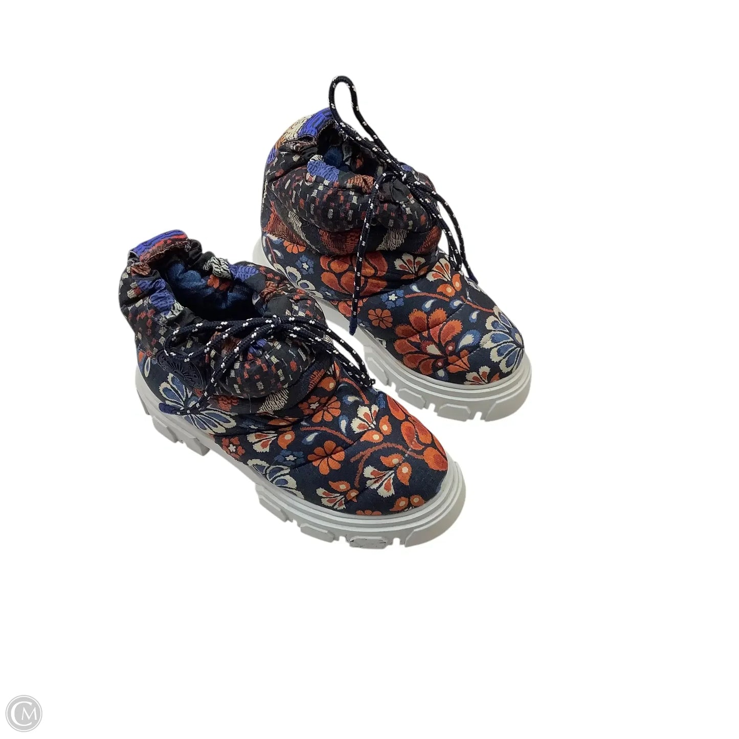 Boots Ankle Flats By Farm Rio In Blue & Orange, Size: 6