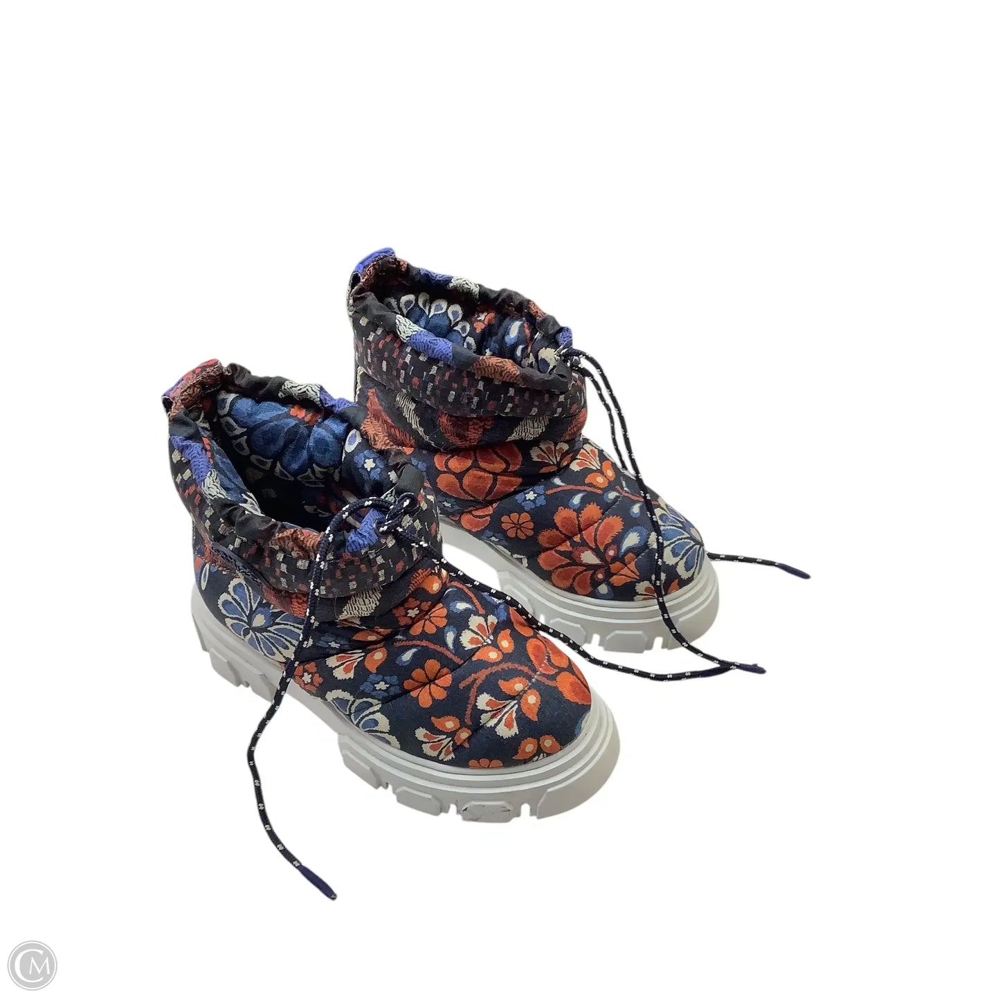 Boots Ankle Flats By Farm Rio In Blue & Orange, Size: 6