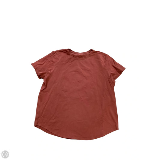 Top Short Sleeve By Lululemon In Red, Size: Xl