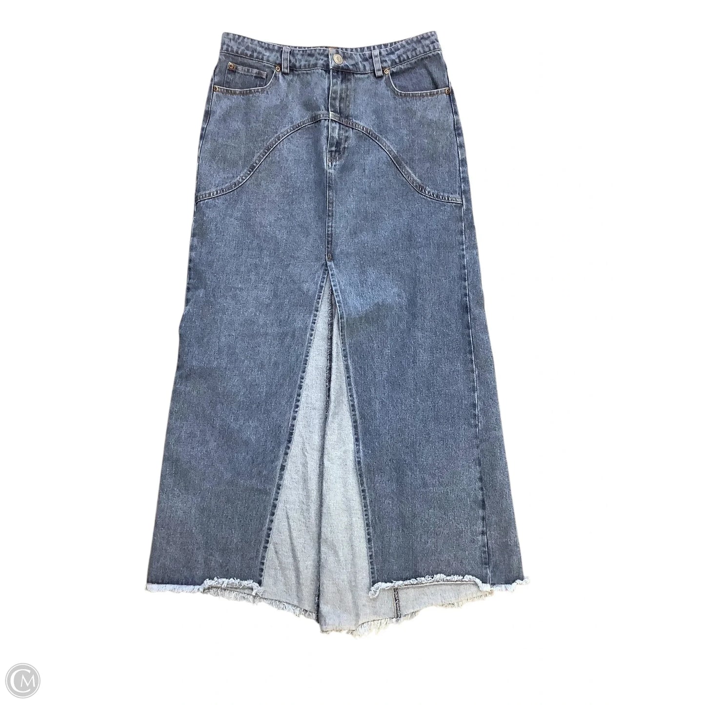 Skirt Maxi By Moon River In Blue Denim, Size: L