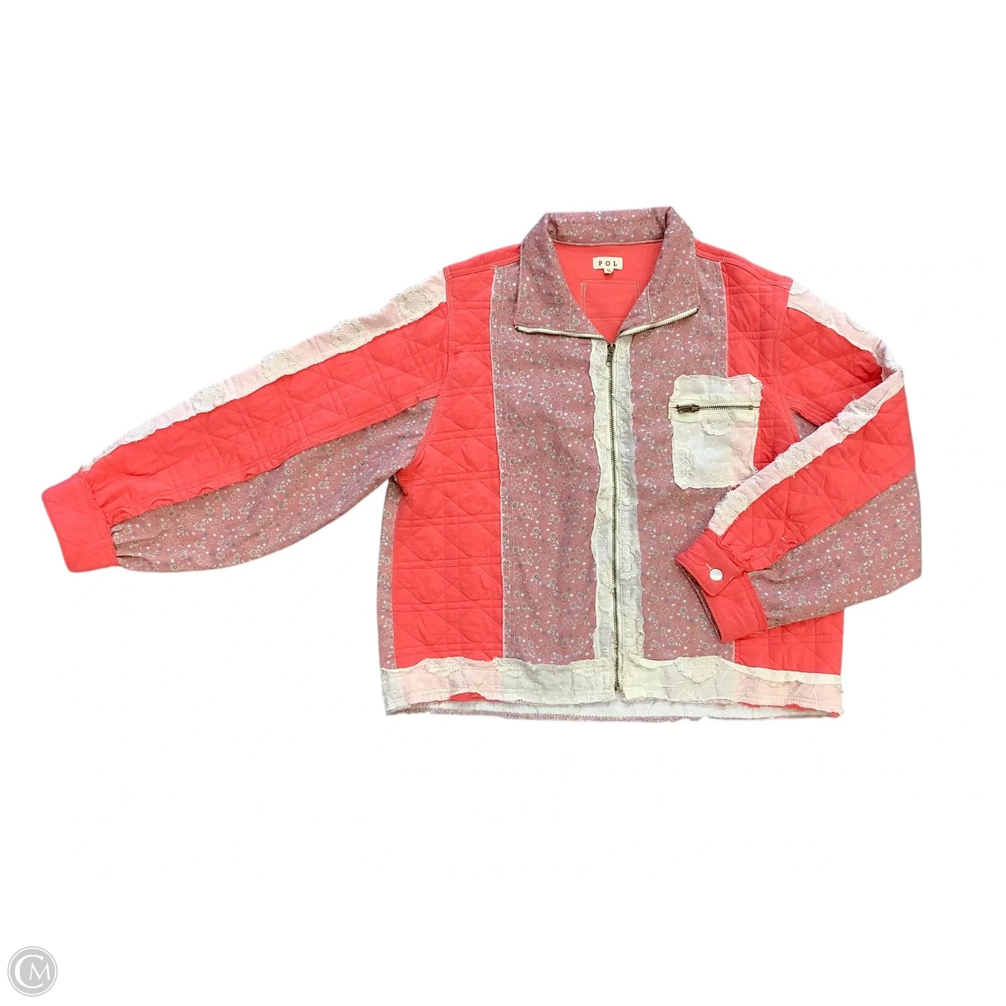 Jacket Puffer & Quilted By Pol In Pink, Size: S