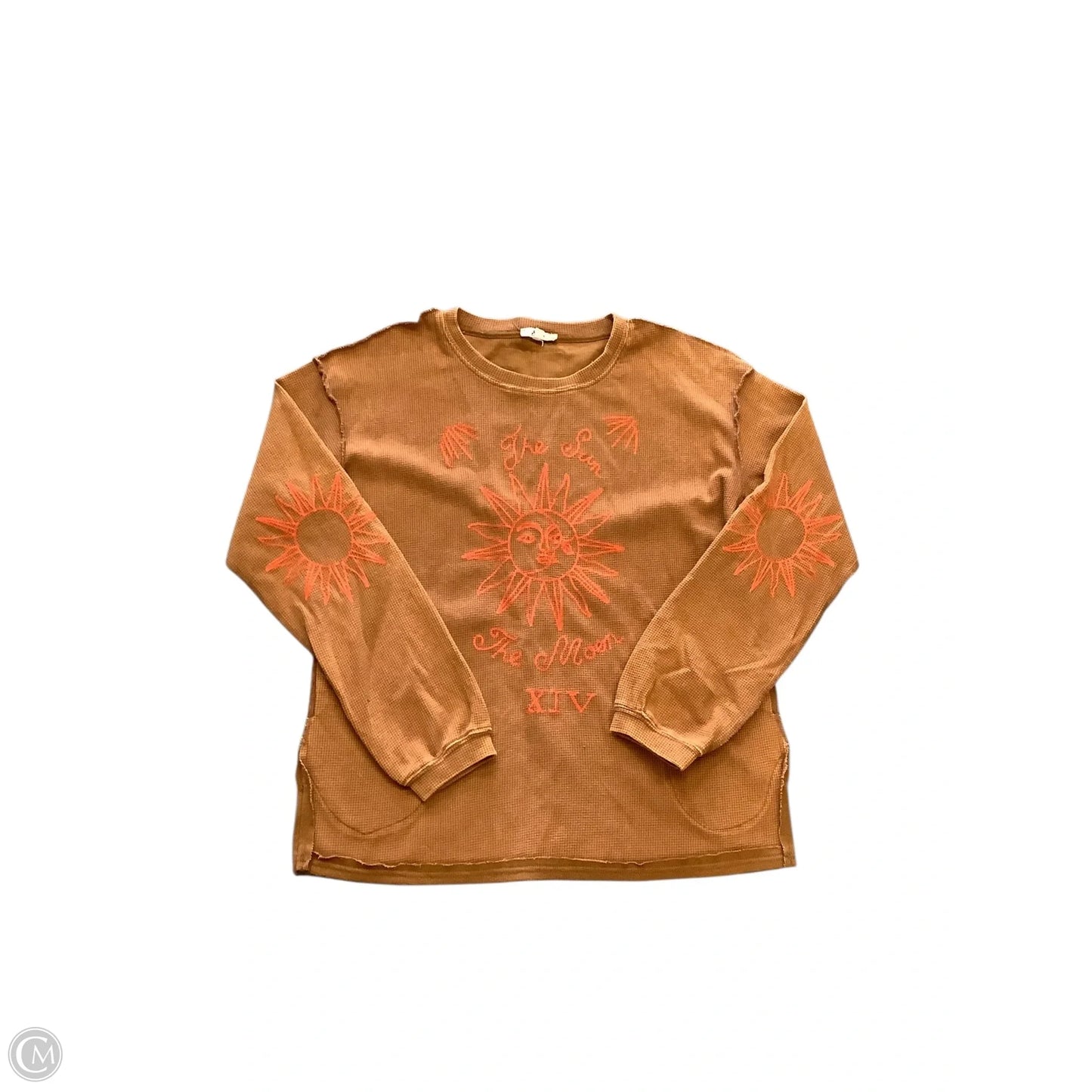 Top Long Sleeve Basic By Cmc In Brown, Size: S