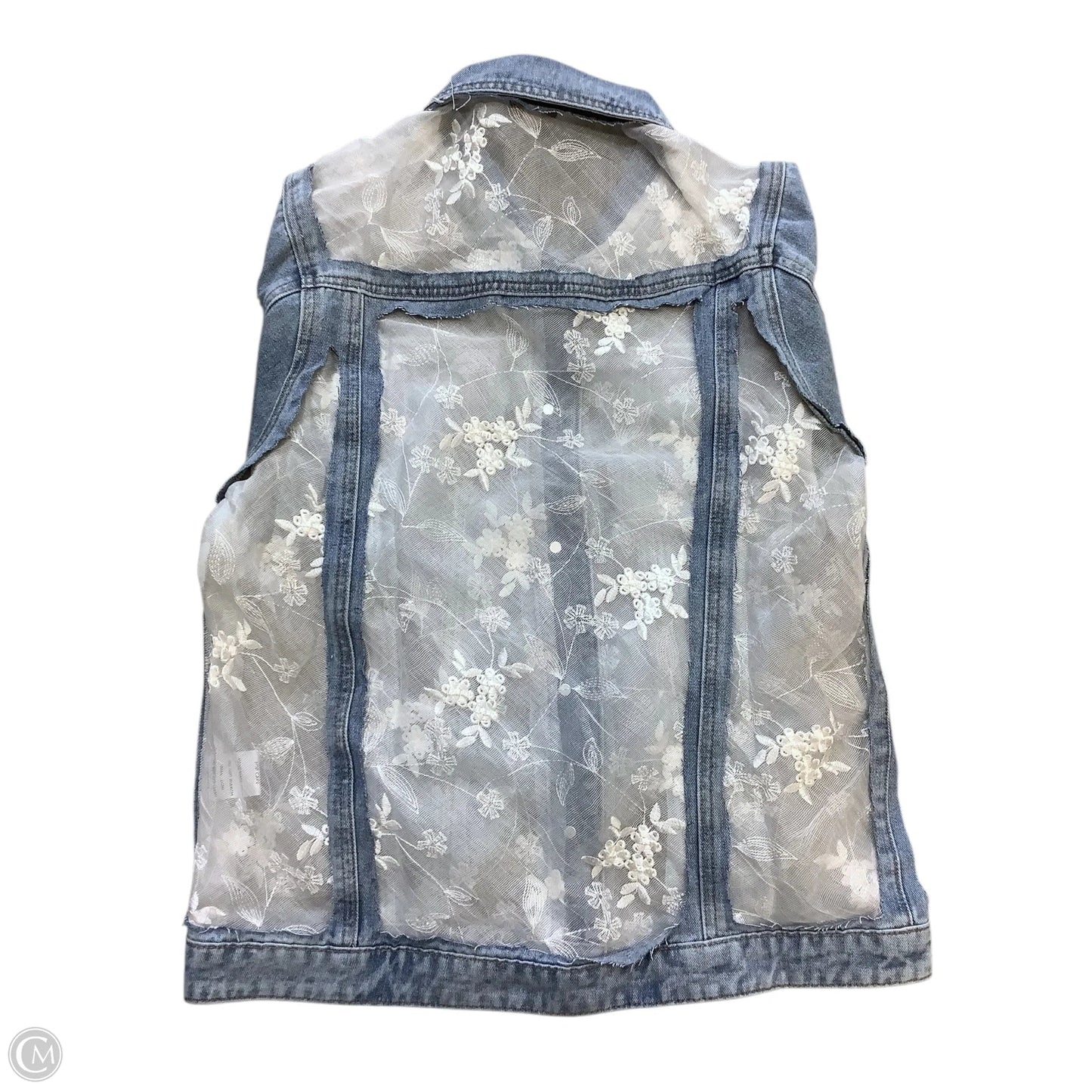 Jacket Denim By Davi & Dani In Blue & White, Size: L