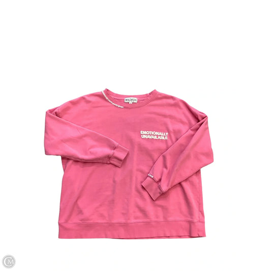 Sweatshirt Crewneck By Wildfox In Pink, Size: L