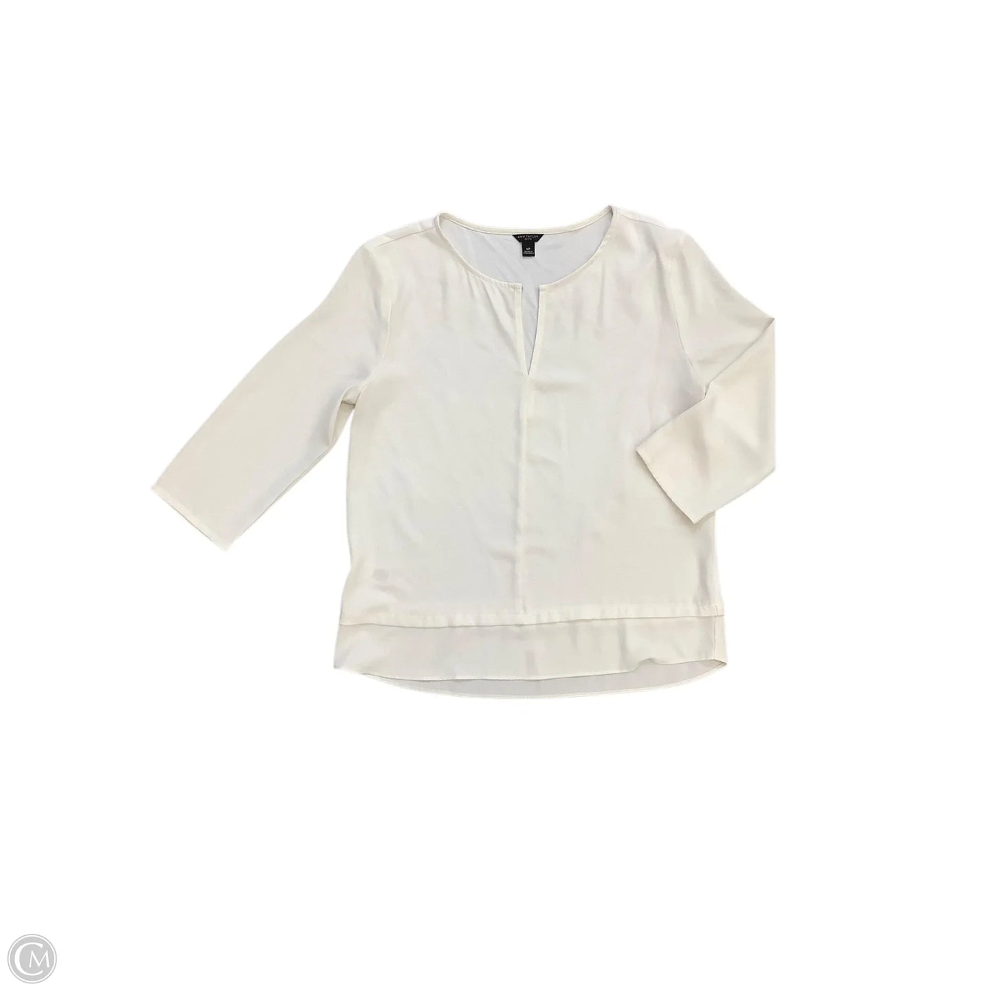 Blouse 3/4 Sleeve By Ann Taylor In White, Size: Sp