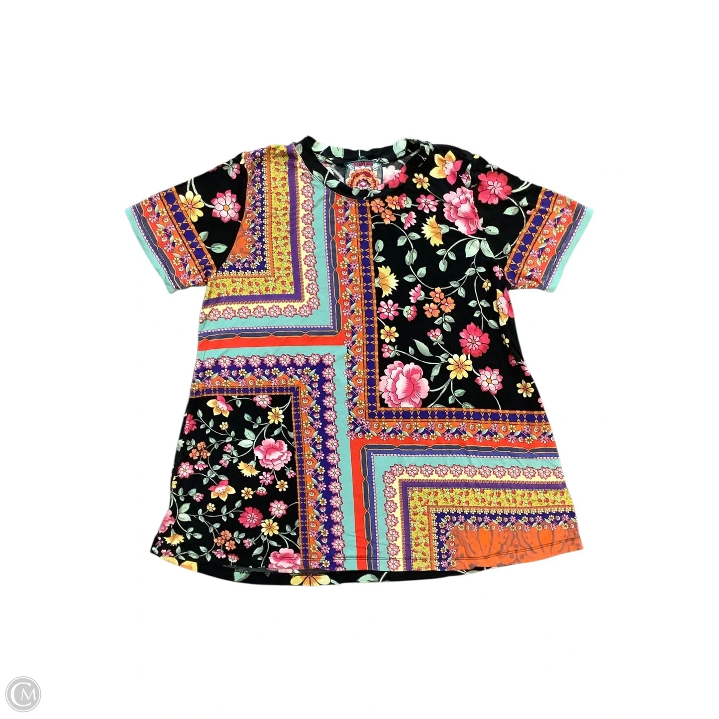 Top Short Sleeve By Johnny Was In Multi-colored, Size: M
