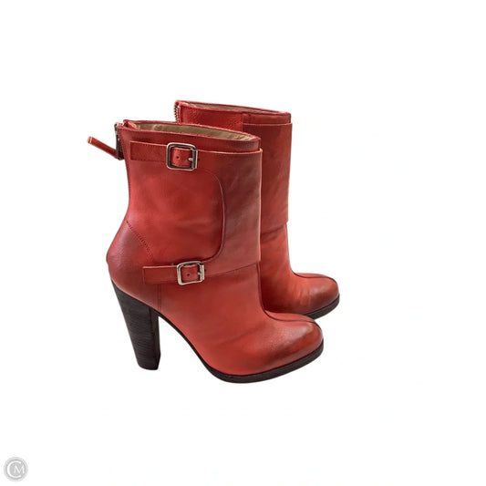 Boots Ankle Heels By Cmb In Orange, Size: 8