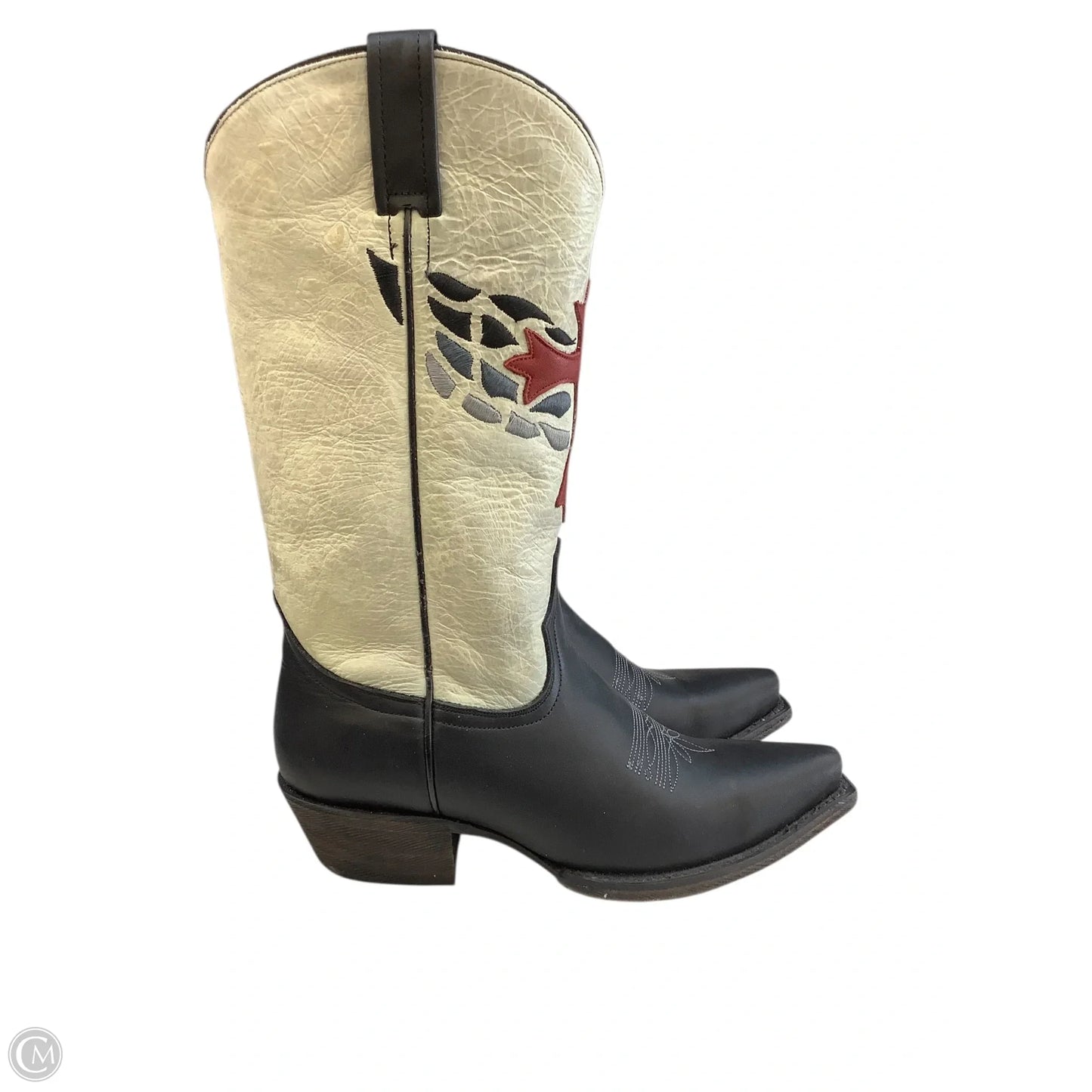 Boots Western By Cmb In Black & White, Size: 6.5