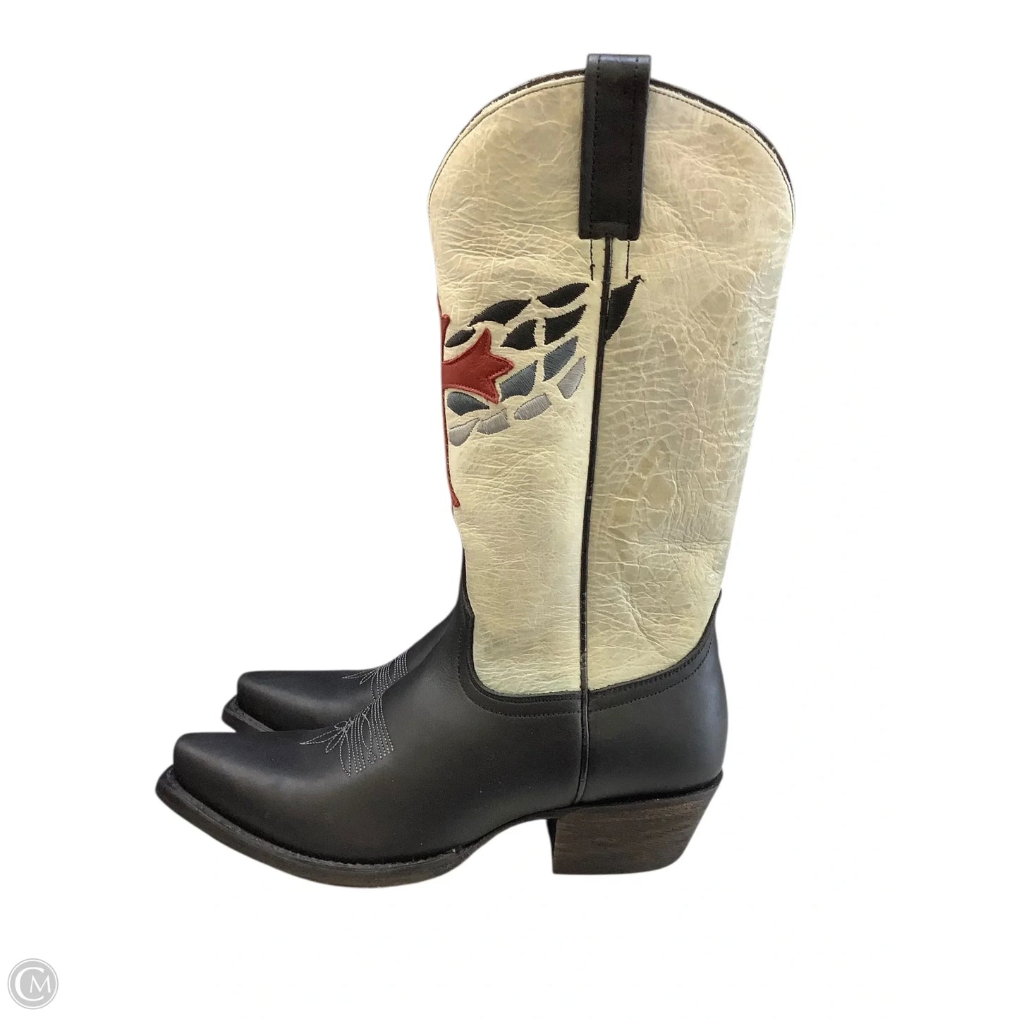 Boots Western By Cmb In Black & White, Size: 6.5
