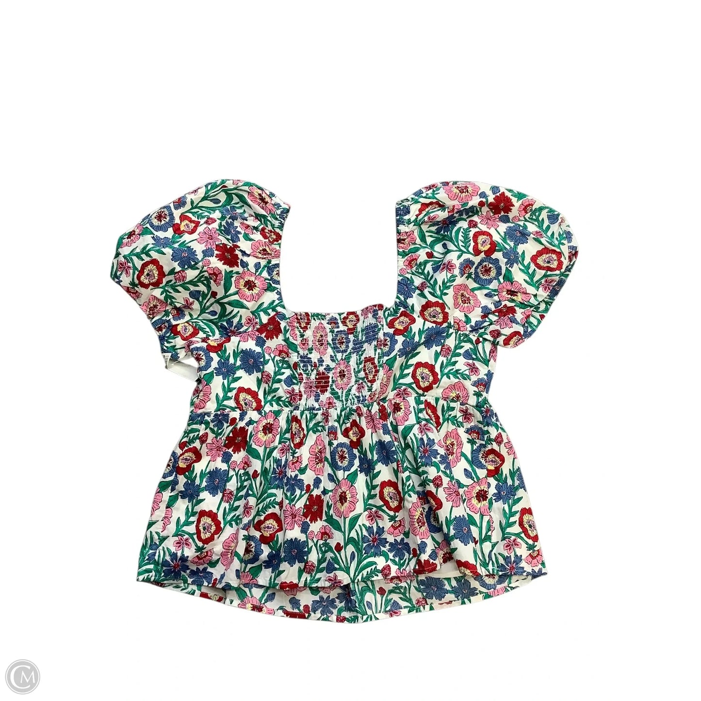 Top Short Sleeve By Vineyard Vines In Floral Print, Size: M