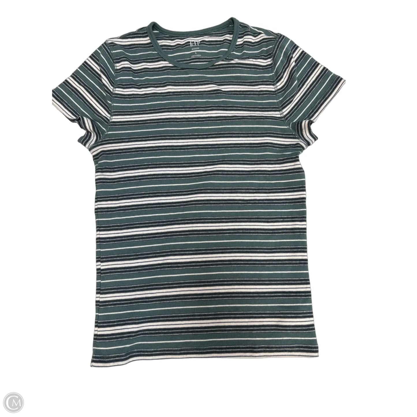 Top Short Sleeve Basic By Gap In Striped Pattern, Size: L
