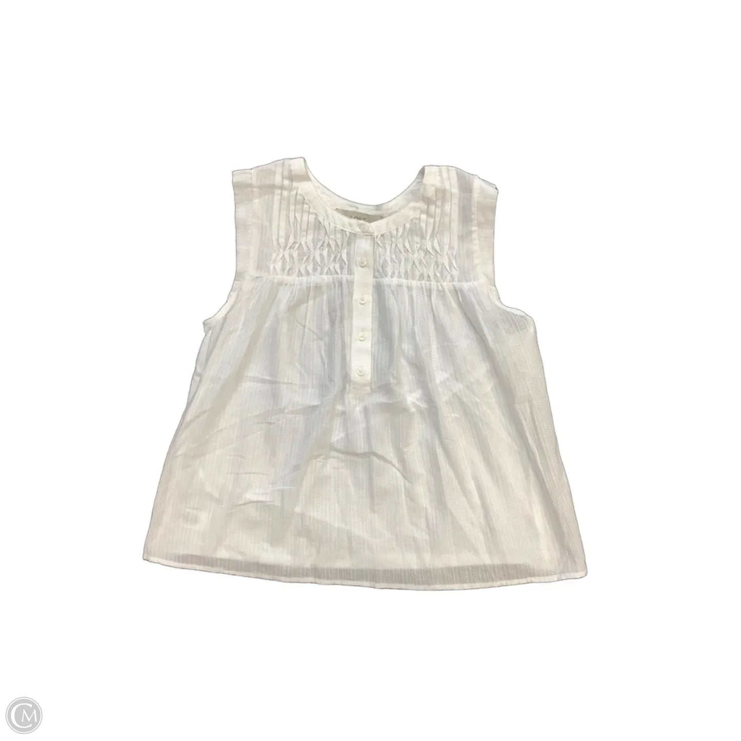 Top Sleeveless By Loft In White, Size: M