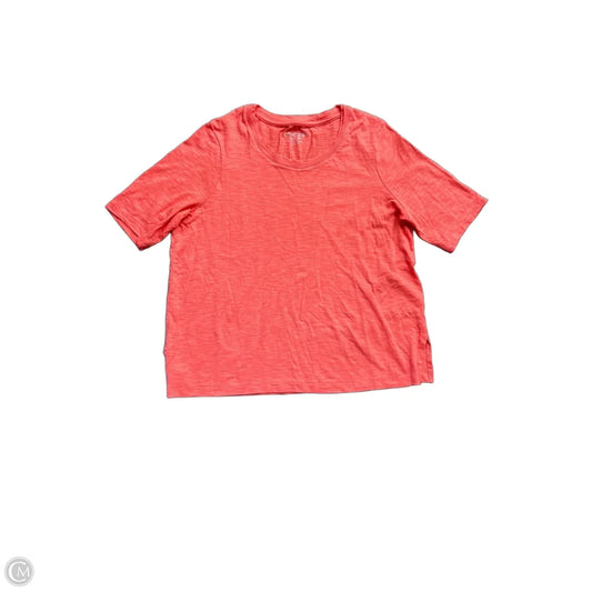 Top Short Sleeve By Chicos In Peach, Size: L